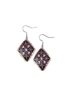 Aretes En Cobre Estampado y Tallado a Mano Diseño 13 APM8500 - comprar online