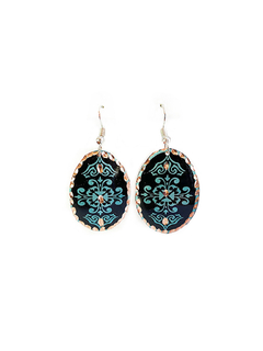 Aretes En Cobre Estampado y Tallado a Mano Diseño 16 APM8500 - buy online