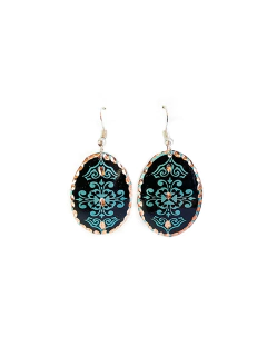 Aretes En Cobre Estampado y Tallado a Mano Diseño 16 APM8500 - comprar online