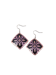 Aretes En Cobre Estampado y Tallado a Mano Diseño 20 APM8500 - comprar online