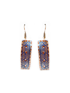 Aretes En Cobre Estampado y Tallado a Mano Diseño 25 APM8500 - comprar online