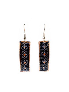 Aretes En Cobre Estampado y Tallado a Mano Diseño 25 APM8500 - comprar online