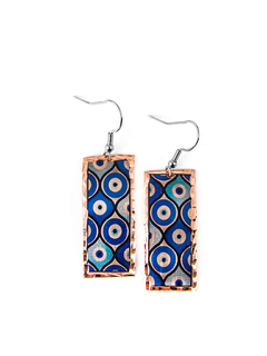 Aretes En Cobre Estampado y Tallado a Mano Diseño 29 APM8500