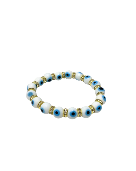 Pulsera Ojo Turco en Vidrio - Blanco APM9000 - comprar online