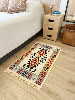 Tapete Kilim Diseño Ushak 90x60 cm - Elibelinde rojo APM22000 - comprar online