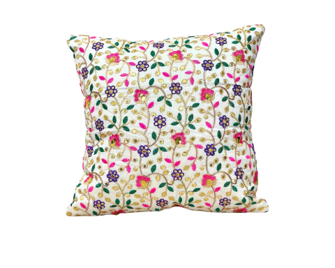 Forro de Cojín 40X40 cm - Flores con Adornos Dorados Diseño 2 APM17000 - buy online