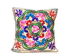 Forro de Cojin Flores bordado de la India APM17000 en internet