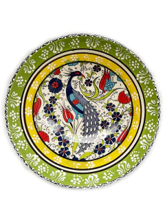 Vasija en Cerámica 25 cm - Flores Verde Claro APM95000