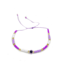 Pulsera chaquiritas Feride con ojo turco - Violeta APM2500