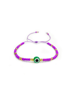 Pulsera chaquiritas Feride con ojo turco - Morado APM2500