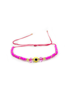 Pulsera chaquiritas Feride con ojo turco - Rosado APM2500