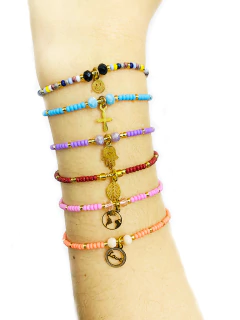 Pulsera chaquiritas Feride con Dije - Tonos Rojos APM2500 en internet