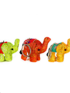 LLavero Elefante en Tela - Brillante APM5500