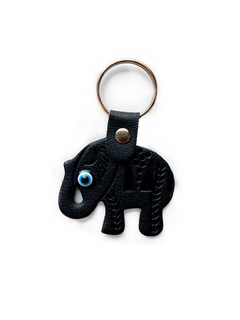 Llaveros elefante en cuero - Negro APM2600