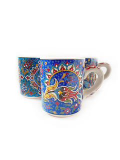 Mug en cerámica hecho y pintado a mano - Azul APM13000 - Hecho en Turquía