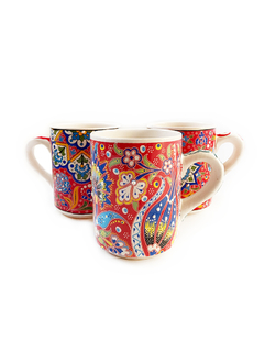 Mug en cerámica hecho y pintado a mano - Amarillo (copia) (copia) (copia) - Hecho en Turquía