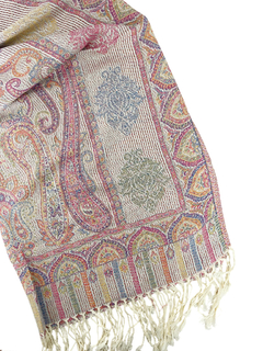 Pashmina Arabesco y Flor - Blanca APM24000 - comprar online