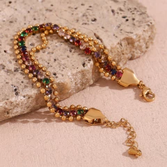Pulsera Aura Arcoíris en Acero Inoxidable con baño de oro de 18K AB0102 APM28782 - tienda online