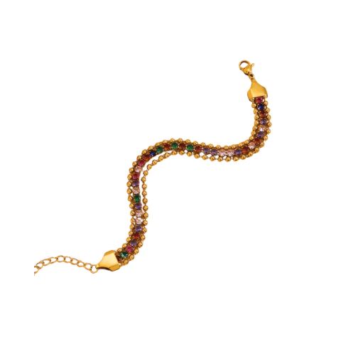 Pulsera Aura Arcoíris en Acero Inoxidable con baño de oro de 18K AB0102 APM28782 - comprar online