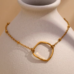 Pulsera Círculo de Gaia en Acero Inoxidable con baño de oro de 18K AB0150 APM10647 - tienda online