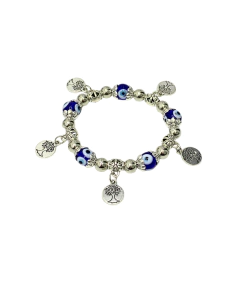 Pulsera Ojo Turco Plateada con Dijes APM8000 en internet