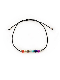 Pulsera Hilo Negro - 7 Chakras APM4300