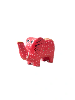 Elefante de Flores en madera pequeño - Tonos Rojos APM2500