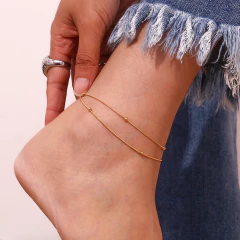 Tobillera Dunas de Seda en Acero Inoxidable con baño de oro de 18K AB0080 APM15795 en internet