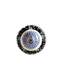 Vasija en Cerámica 8cm Ojo Turco - Gota Negro APM6500