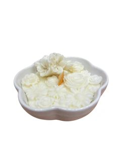 Vela recipiente cerámica flor