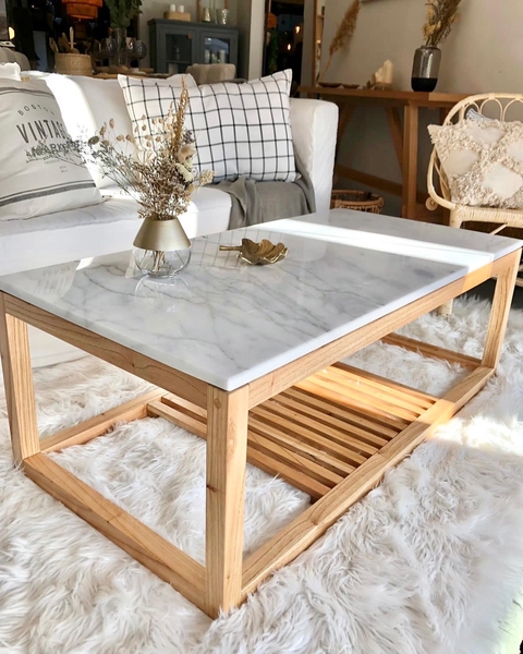 Mesa Ratona Bari Mármol + Paraíso - comprar online