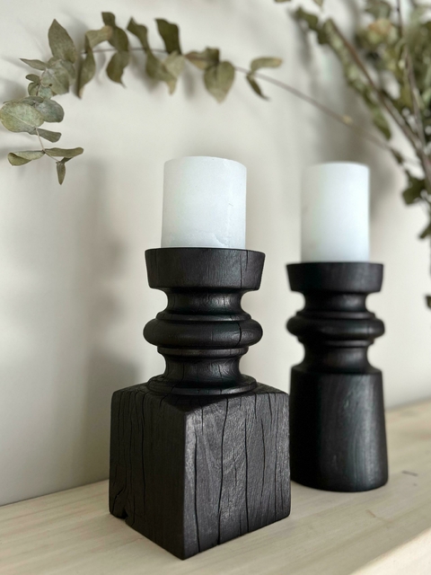 Candelabro King Cuadrado Negro