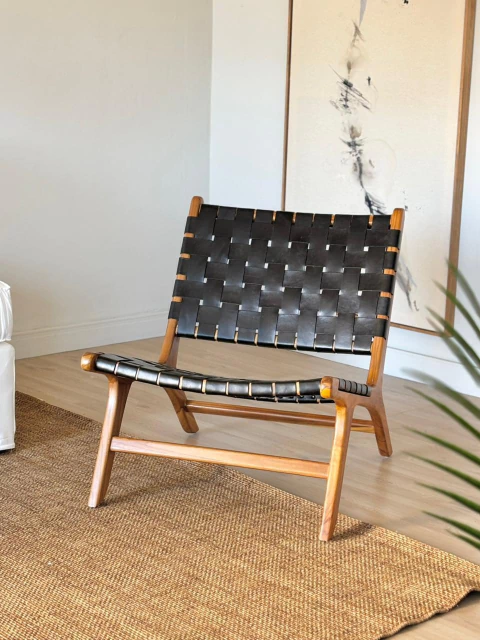 Poltrona Baku Cuero Negro