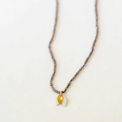 Collar Dos Hojas con Oro - Tienda Patrón
