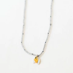 Collar Dos Hojas con Oro - comprar online