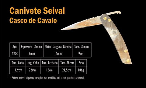 Canivete Seival - Gentleman Folder knife - Casco de Cavalo