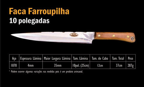 Faca Farroupilha 10 polegadas - buy online