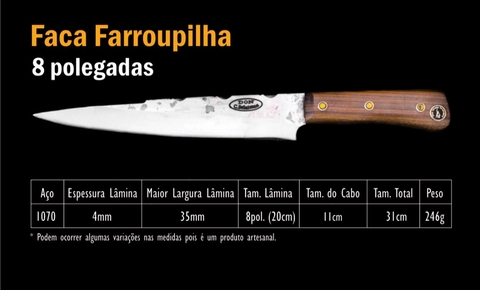 Faca Farroupilha 8 polegadas