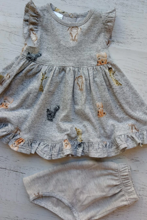 VESTIDO JUNGLA GRIS JERSEY C/ BOMBACHITA - BROTECITOS (BROV2404-55)