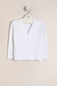 SACO BLANCO C/ TRENZAS ESCOTE EN V BRUCE - MAGDALENA ESPOSITO (ME41192243-01)