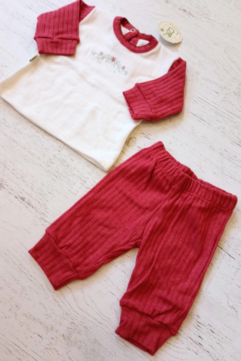 CONJUNTO BUZO Y PANTALON ALGODON FRIZADO ROJO - BROTECITOS (BROBUYPAFR-31)