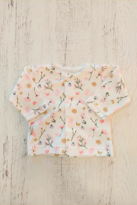 CAMPERA PLUSH ESTAMPADO FLORAL ROSA - BROTECITOS (BROCAMPPLEE-GB)