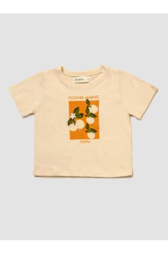 REMERA DE JERSEY GAMUZADO - PIOPPA (R-ARANCIA)