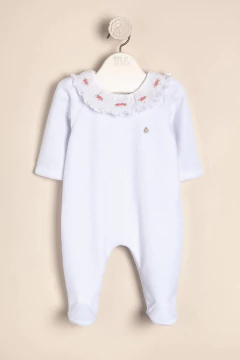 ENTERITO DE PLUSH CON CUELLO SMOCK BORDADO - MAGDALENA ESPOSITO (ME44021409P-13) - comprar online