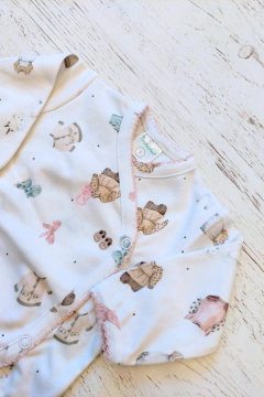 AJUAR 4 PIEZAS ROPITA BLANCO : BODY, RANITA, GORRO Y MITONES (BROSETB-EB) en internet