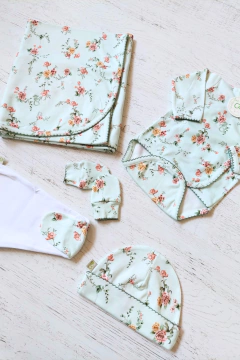 AJUAR 5 PIEZAS RAMO ACQUA: MANTA, BODY, RANITA, GORRO Y MITONES (BROSET5P2-EA) - comprar online