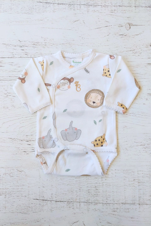 BODY CRUZADO CARITAS BLANCO ALGODON - BROTECITOS (BROBO-CAB)