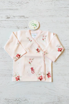 AJUAR 4 PIEZAS POEMA ROSA : BATITA, RANITA, GORRO Y MITONES (BROSETA-GP) - Mamá Coneja