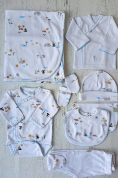 AJUAR 8 PIEZAS SELVA BLANCO: MANTA, BODY, BATITA, RANITA, BABERO, BABITA, GORRO Y MI (BROSET8P-FR) - comprar online