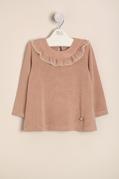 REMERA CON VOLADO EN ESCOTE CON PUNTILLA LUZ - MAGDALENA ESPOSITO (ME42141450)
